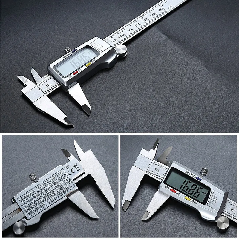 Pied à coulisse numérique 150mm Pied à coulisse numérique 6 pouces Pachomètre Micromètre Instruments de mesure Outils de mesure en acier inoxydable