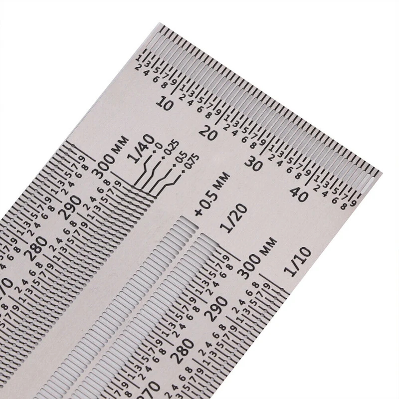 Règle d'échelle de haute précision Outil de travail du bois Règle de trou de type T à angle droit Jauge de ligne de marquage Outils de menuiserie en acier inoxydable
