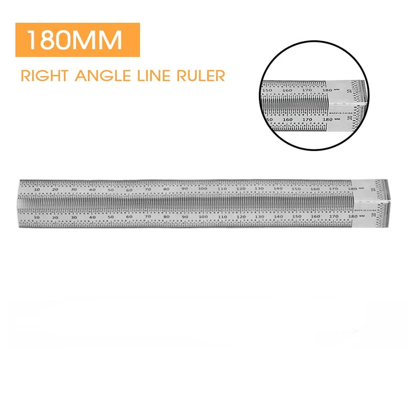 Règle d'échelle de haute précision Outil de travail du bois Règle de trou de type T à angle droit Jauge de ligne de marquage Outils de menuiserie en acier inoxydable