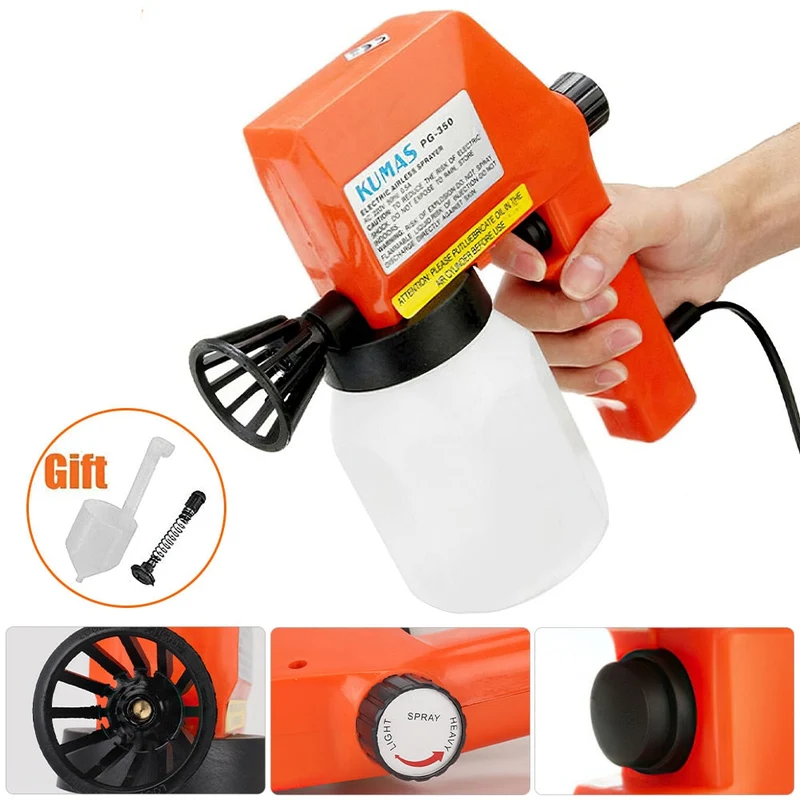 Pistolet à peinture électrique aérographe sans air 220V pulvérisateur à haute pression outil de peinture 600ml pulvérisateurs de peinture de voiture aérographe décor à la maison