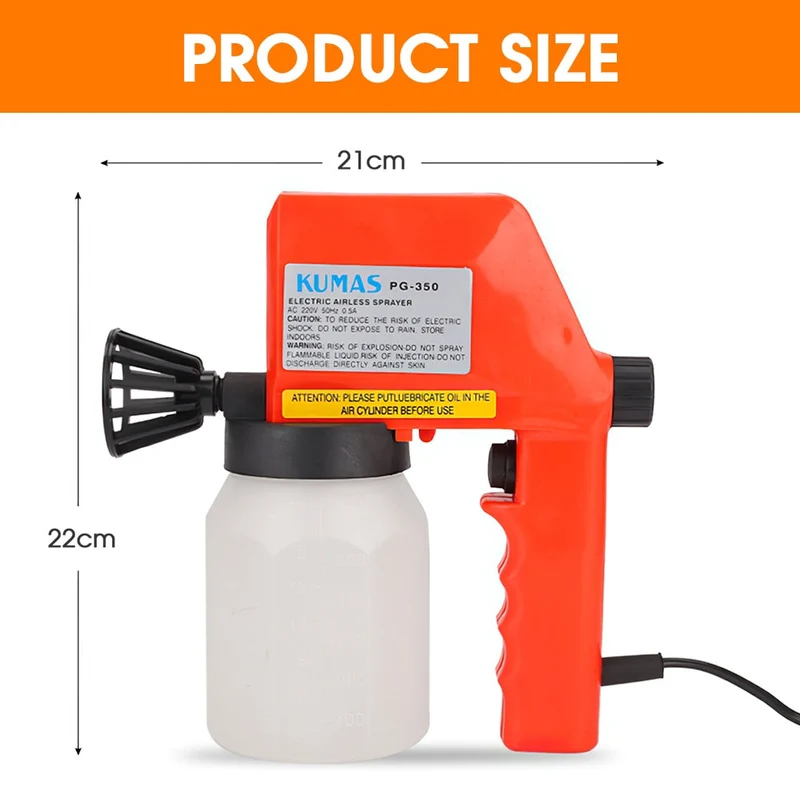 Pistolet à peinture électrique aérographe sans air 220V pulvérisateur à haute pression outil de peinture 600ml pulvérisateurs de peinture de voiture aérographe décor à la maison