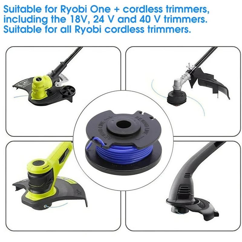 5 pcs/lot ligne de débroussailleuse ligne de débroussailleuse en Nylon débroussailleuse cordon débroussailleuse bobine de remplacement pour Ryobi One + tondeuse sans fil