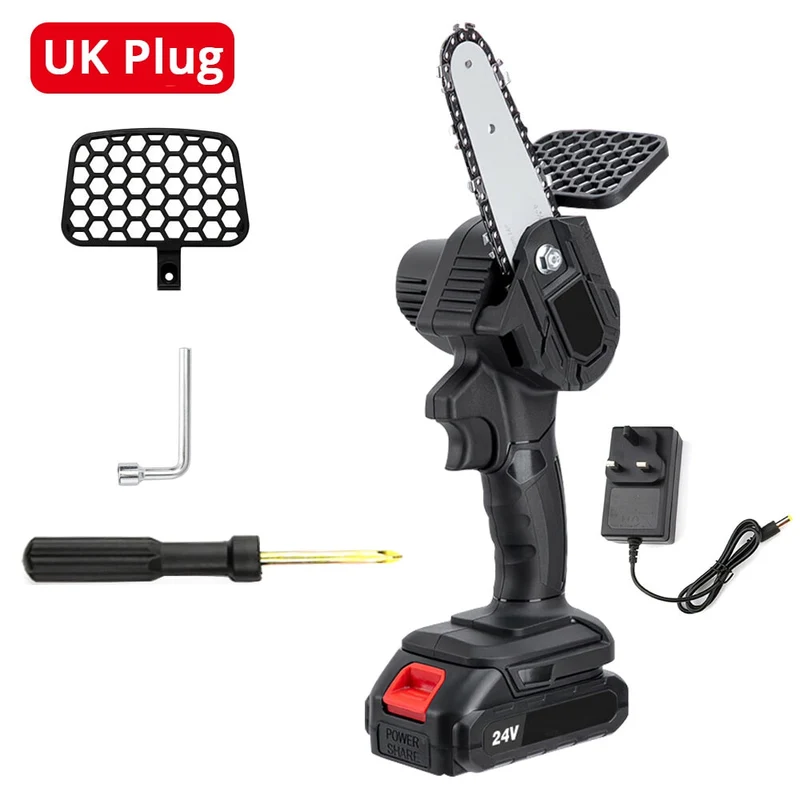 24V 650W 4 pouces Mini tronçonneuse électrique sans fil portable Rechargeable scie à chaîne travail du bois élagage à une main outils de jardin scie