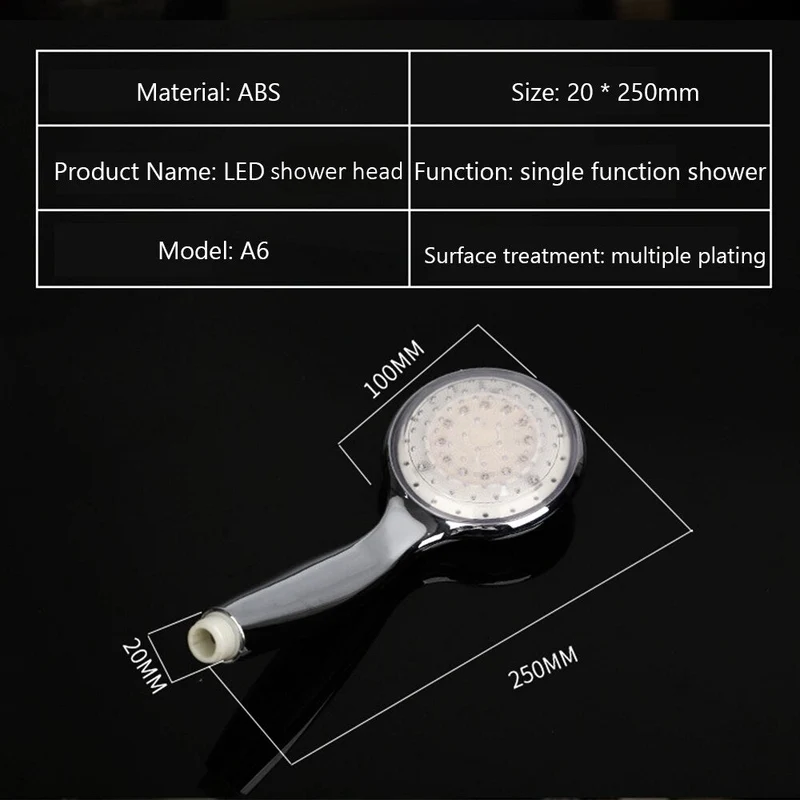 LED pommeau de douche changement de couleur automatique contrôle de la température salle de bain pommeau de douche pulvérisateur pression cascade salle de bain fournitures