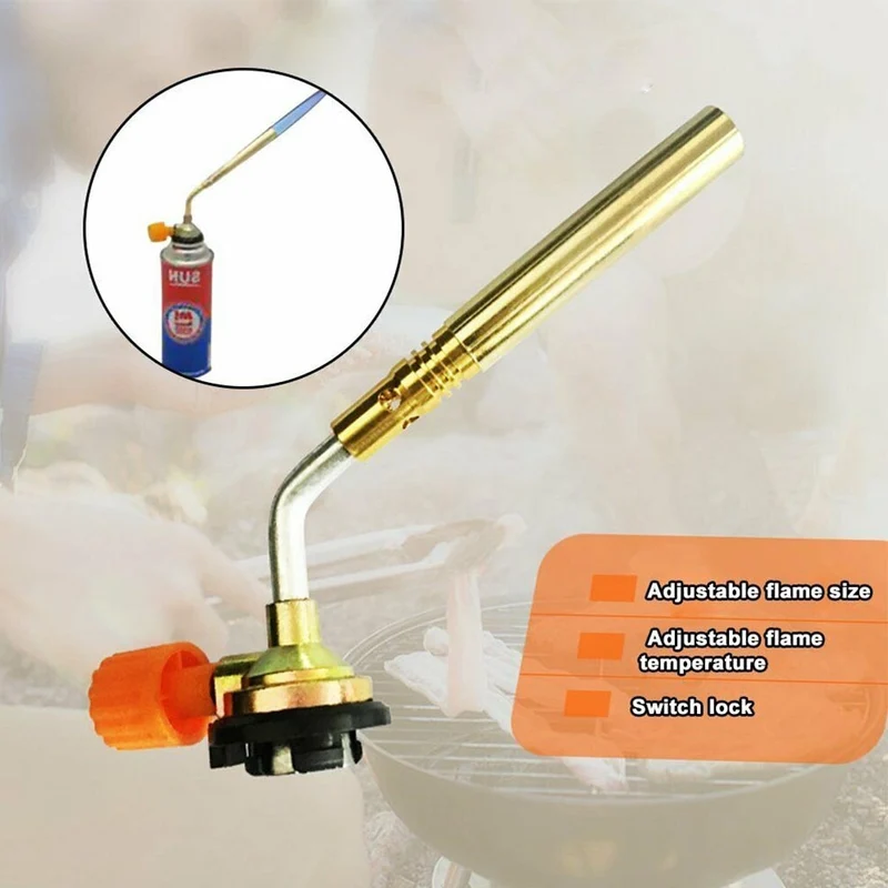 Torche au butane flamme pistolet briquet torche de soudage chalumeau à gaz réglable lance-flammes brûleur Camping soudage cuisson BBQ outil