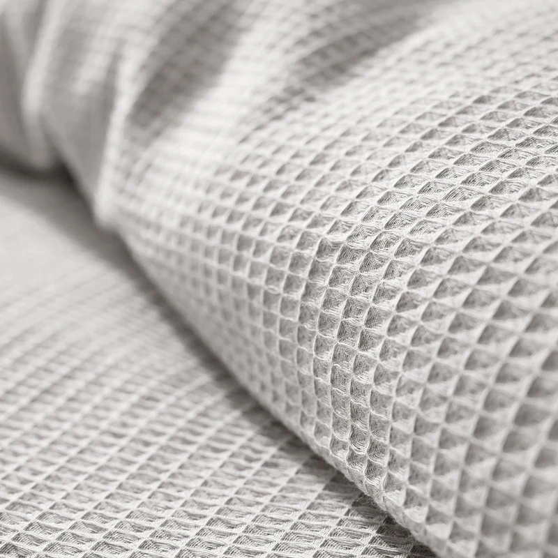 Pack 2 Pièces Housse de couette 140x200cm + 1 taie d'oreiller 65X65cm- - nid d'abeille - Perle