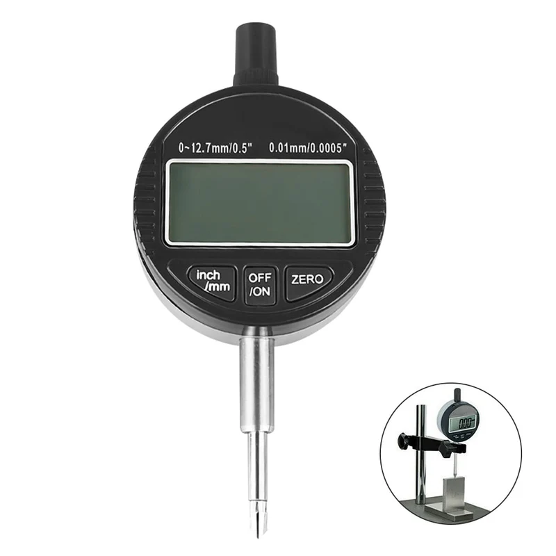 0-12.7mm/0.5 pouces Indicateur à cadran numérique Instruments de mesure Précis 0.01mm Indicateur de résolution Mètre Sondes de mesure Jauge