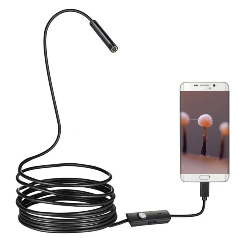 Caméra Endoscope 8mm 1280 * 720P HD Caméra d'inspection USB Inspection endoscopique 6 LED étanche pour téléphone mobile intelligent Android