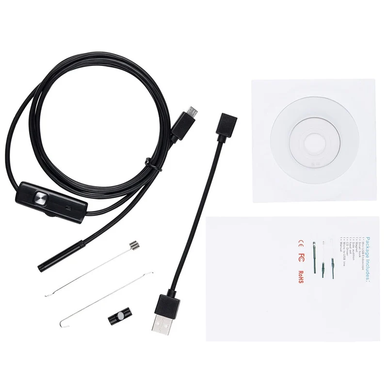 Caméra Endoscope 8mm 1280 * 720P HD Caméra d'inspection USB Inspection endoscopique 6 LED étanche pour téléphone mobile intelligent Android