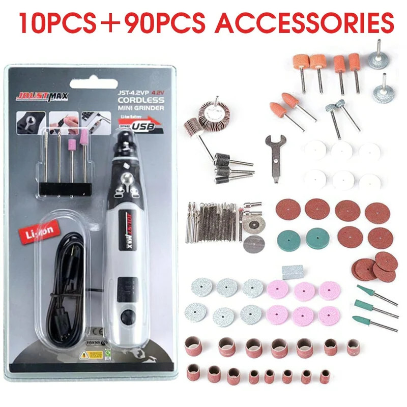 15000 tr/min Mini perceuse électrique graveur outil rotatif Machine de polissage meulage têtes d'outils de gravure stylo de gravure à vitesse Variable