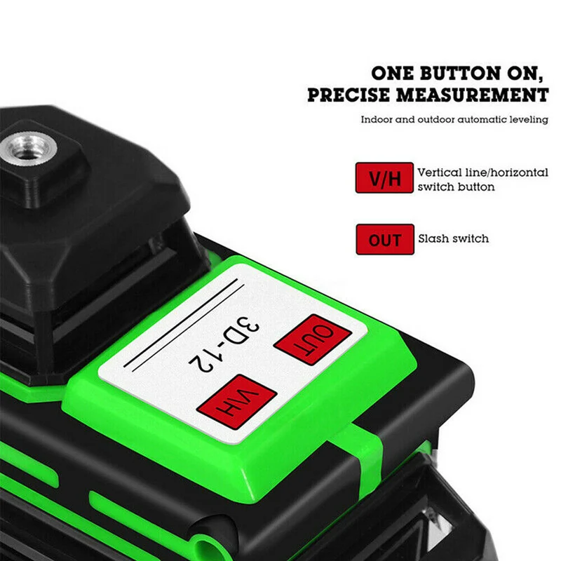 WAKYME 12 lignes niveau Laser vert 3D auto-nivelant 360 outils de mesure transversale verticale horizontale dispositif de nivellement Laser puissant