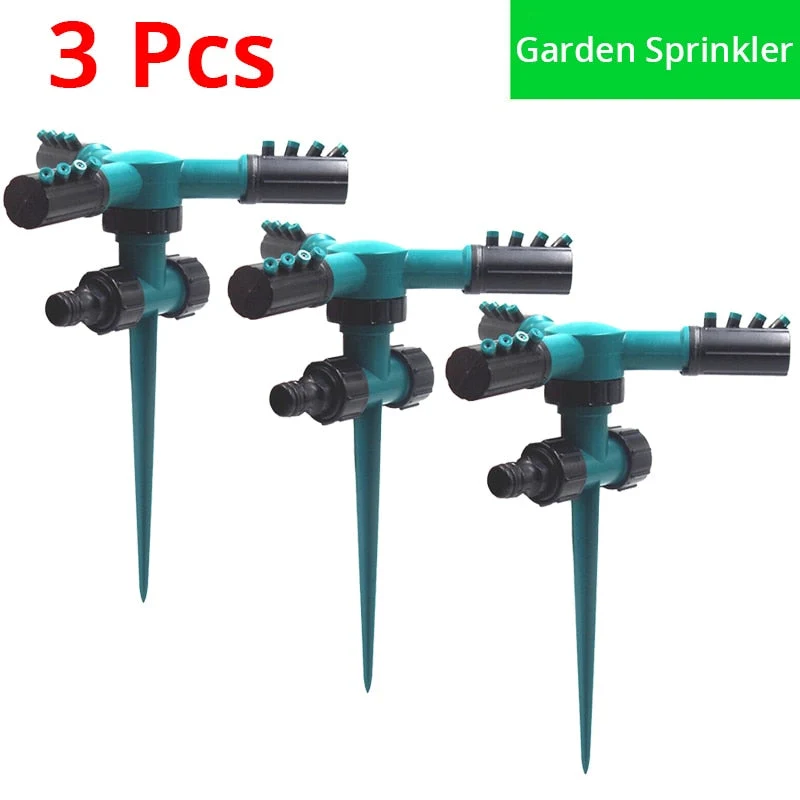 Arroseur de jardin arrosage automatique pelouse pulvérisateur à 360 degrés arroseur d'eau d'irrigation 3 outils de jardinage à buse rotative