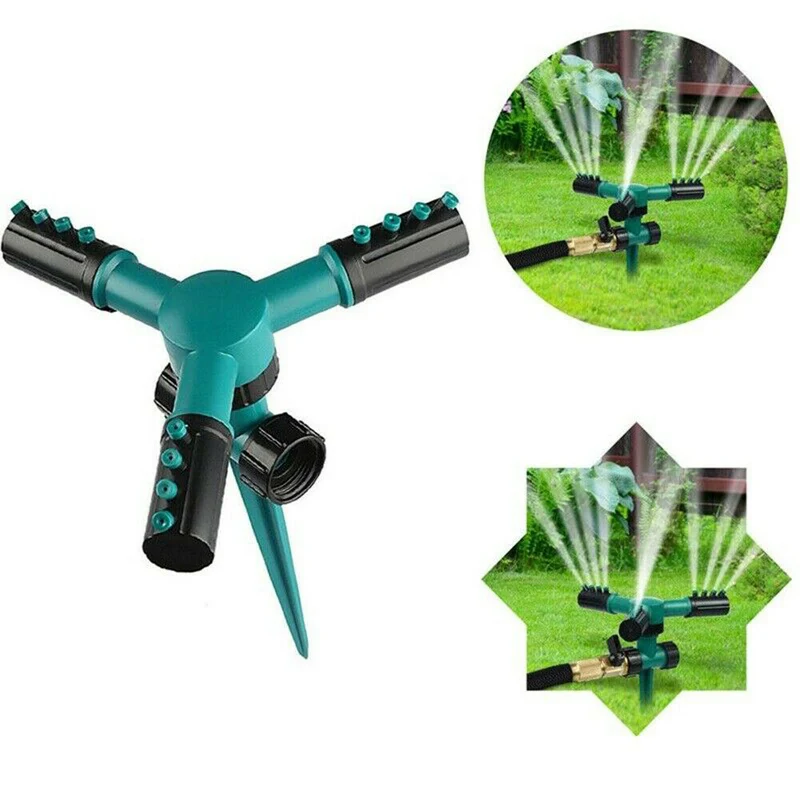 Arroseur de jardin arrosage automatique pelouse pulvérisateur à 360 degrés arroseur d'eau d'irrigation 3 outils de jardinage à buse rotative