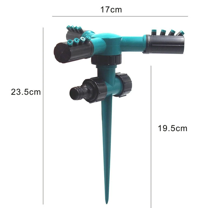 Arroseur de jardin arrosage automatique pelouse pulvérisateur à 360 degrés arroseur d'eau d'irrigation 3 outils de jardinage à buse rotative