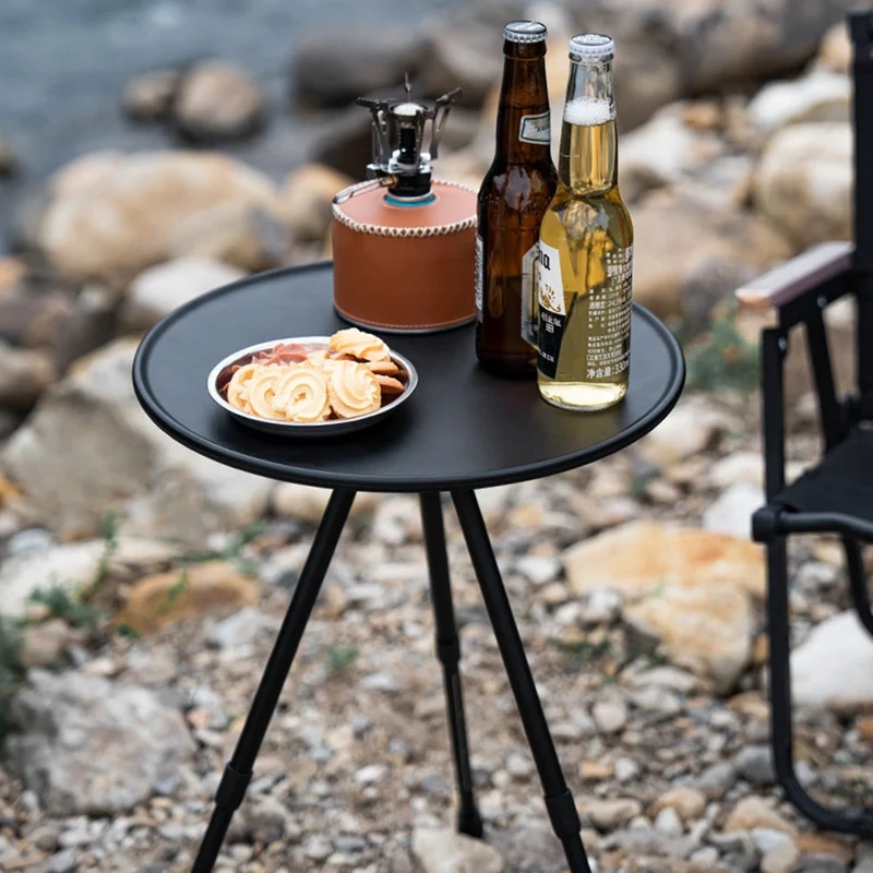 Table ronde pliante en alliage d'aluminium extérieur Camping équipement de voyage auto-conduite fournitures Portable Table relevable Table de Camping