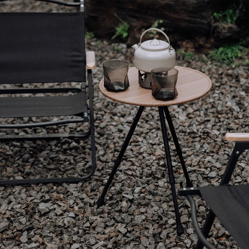 Table ronde pliante en alliage d'aluminium extérieur Camping équipement de voyage auto-conduite fournitures Portable Table relevable Table de Camping