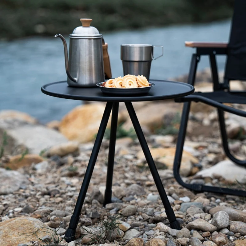 Table ronde pliante en alliage d'aluminium extérieur Camping équipement de voyage auto-conduite fournitures Portable Table relevable Table de Camping