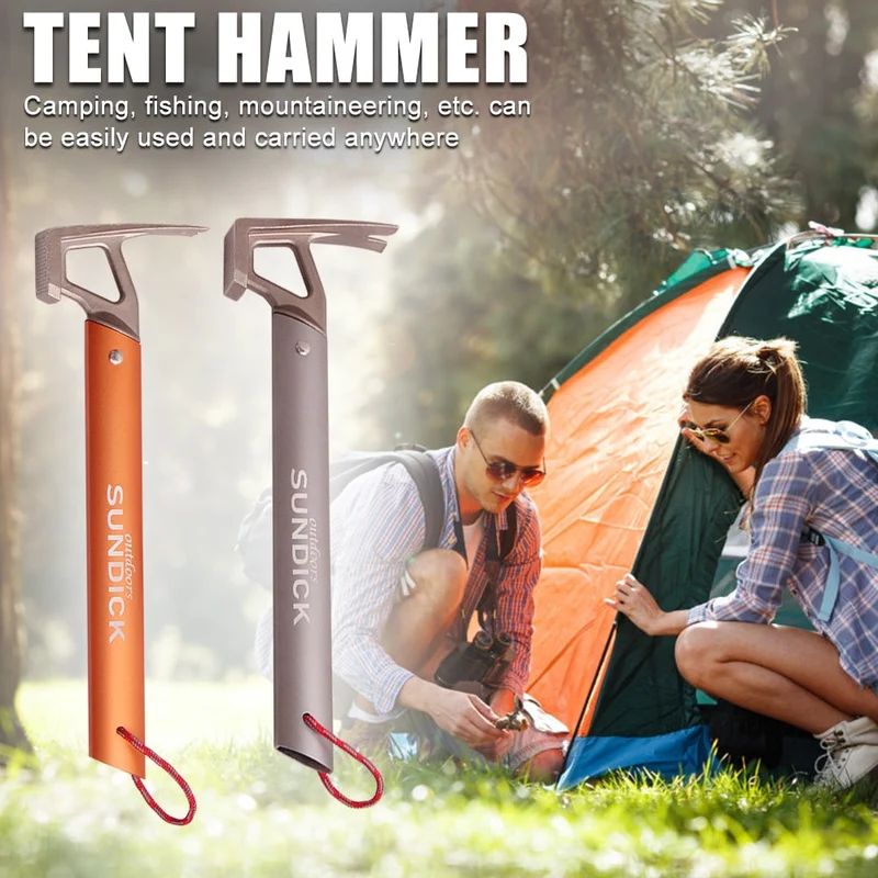 Camping en plein air Tente Peg Marteau Alpinisme Randonnée En Acier Inoxydable Nail Extracteur Accessoires Escalade Outil
