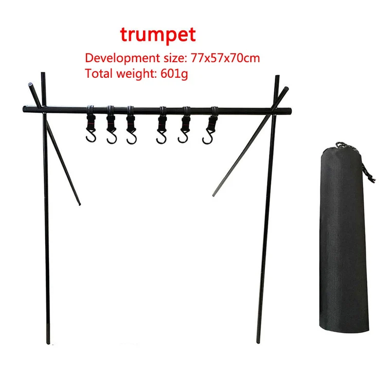 Support suspendu ultra-léger en alliage d'aluminium vaisselle ustensiles de cuisine en plein air Camping étagère vêtements stockage cintre Triangle support