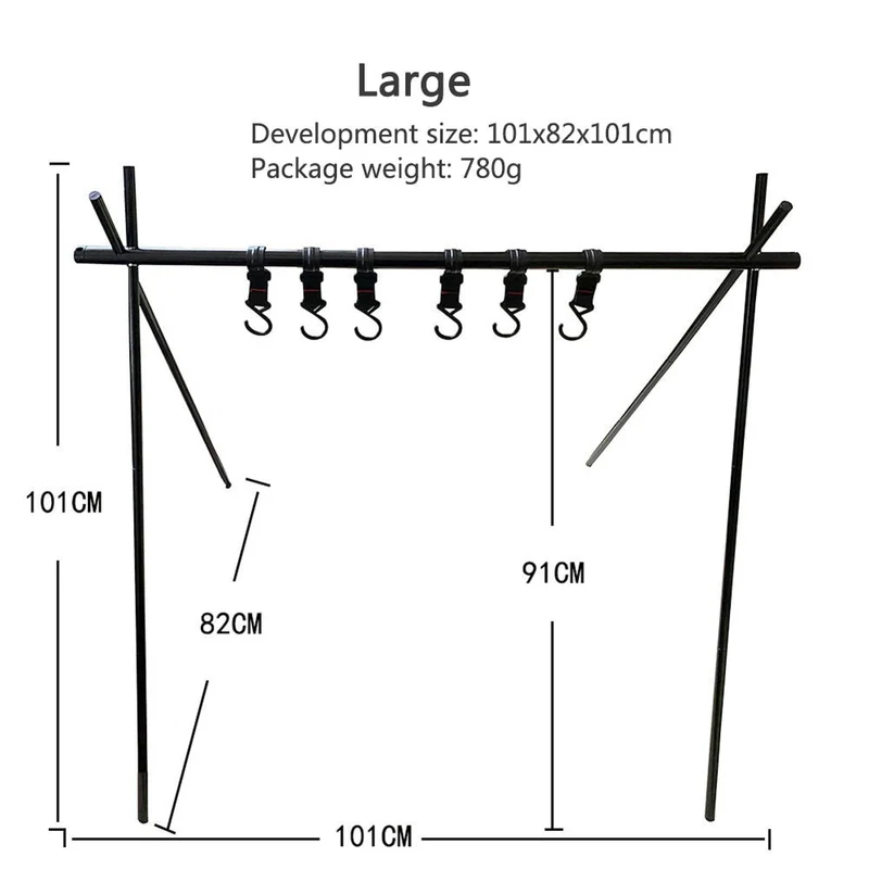 Support suspendu ultra-léger en alliage d'aluminium vaisselle ustensiles de cuisine en plein air Camping étagère vêtements stockage cintre Triangle support