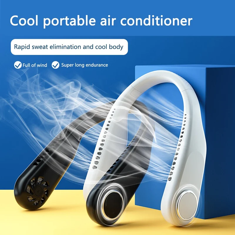 Ventilateur de cou suspendu portable Ventilateurs muets sans lame rechargeables par USB Refroidisseur de climatisation pour ventilateur de sportMini ventilateur électrique sans fil