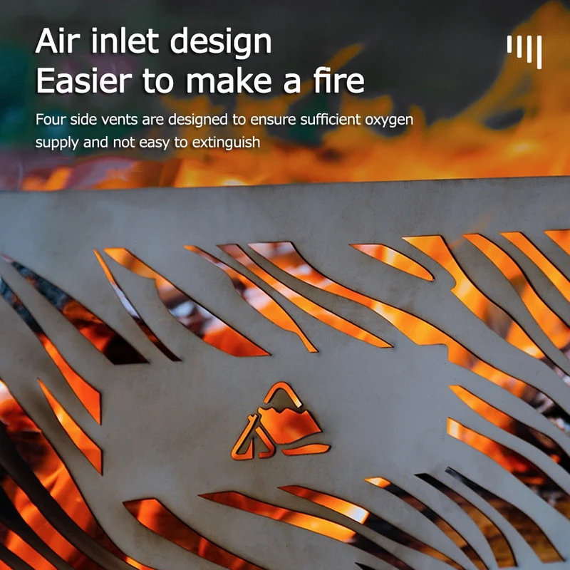 Réchaud Portable pare-brise léger en acier inoxydable feu de camp pare-vent pour Camping en plein air randonnée sac à dos