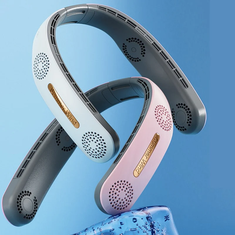 Mini ventilateur sans lame suspendu cou ventilateur pliable sans feuilles USB ventilateurs muets rechargeables climatisation refroidisseur portable cou ventilateur Sport