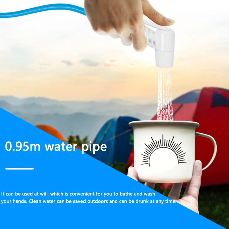 Sac de douche portable 15L avec tuyau d'interrupteur et tête en plastique Stockage d'eau de grande capacité pour le camping Randonnée en plein air Pique-nique Lavage