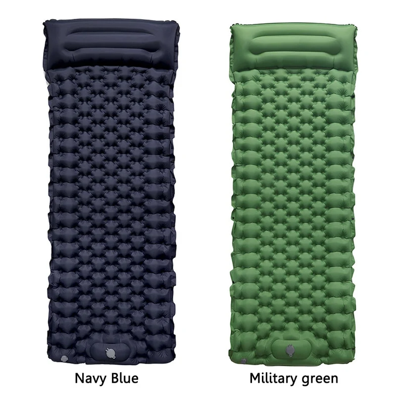 Matelas gonflable de sommeil imperméable coussin de Camping en plein air avec sac de rangement oreiller pliable pied tapis de remplissage d'air lit