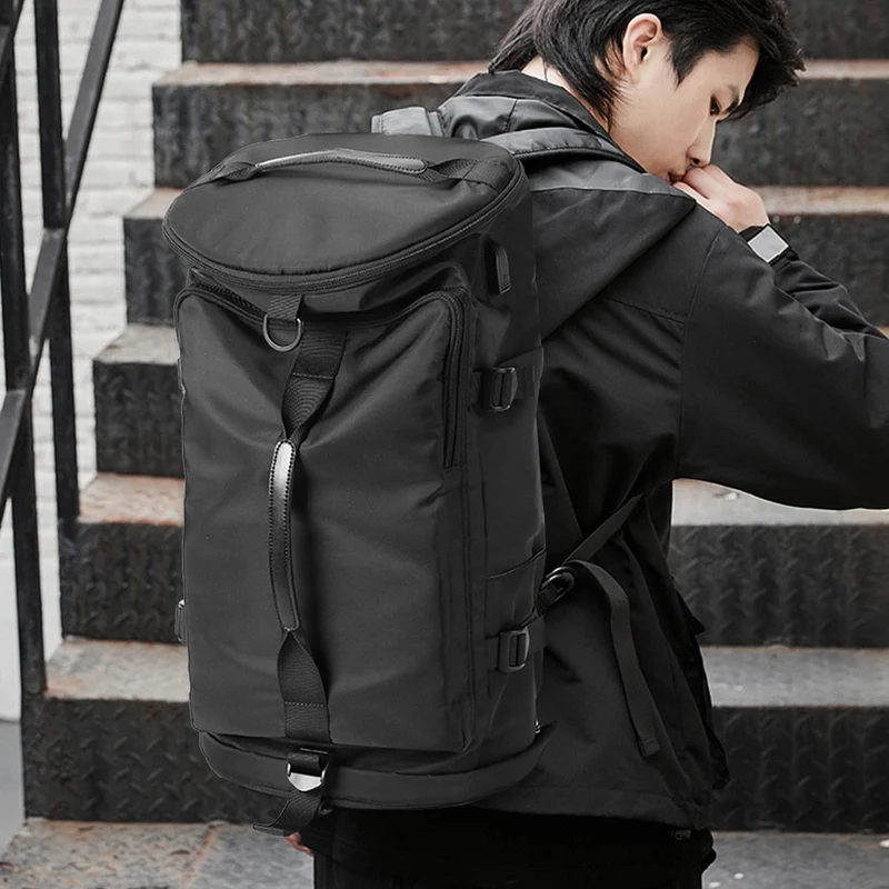 Sac à dos pour homme avec port de chargement USB, sac de voyage en plein air, sac d'affaires pour fitness, sac étanche pour trekking, pêche, chasse, grande capacité
