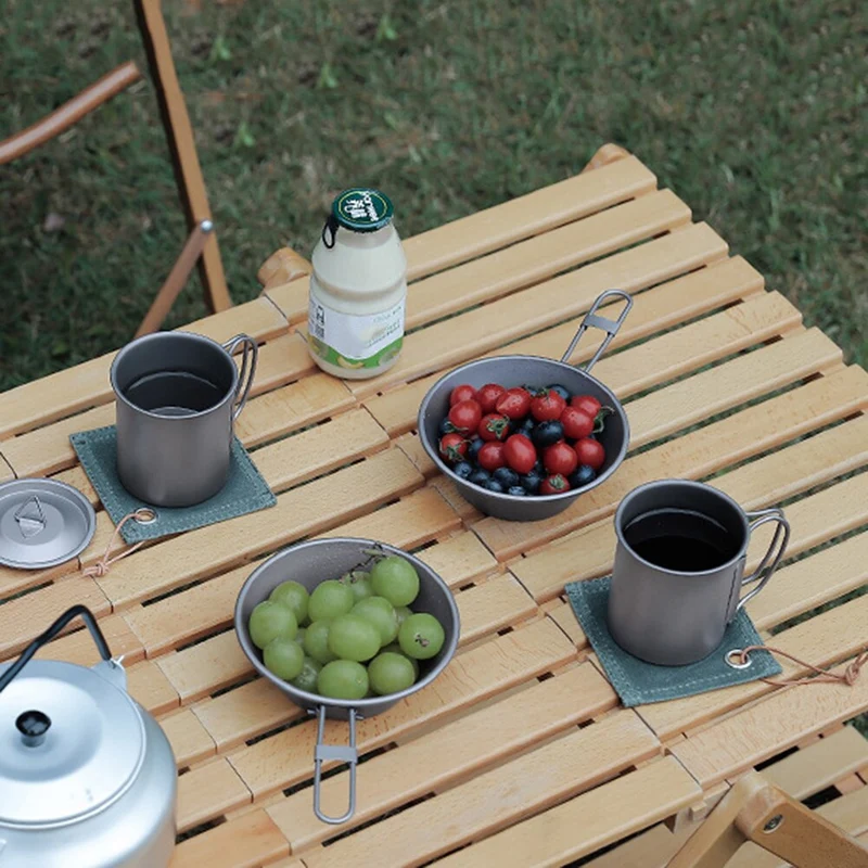 Tasse extérieure en titane tasse de Camping ustensiles de pique-nique vaisselle équipement de cuisine extérieur léger vaisselle de randonnée