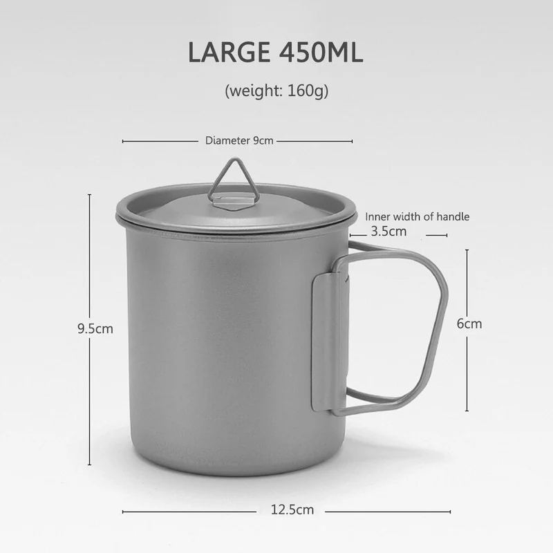 Tasse extérieure en titane tasse de Camping ustensiles de pique-nique vaisselle équipement de cuisine extérieur léger vaisselle de randonnée
