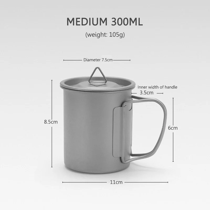 Tasse extérieure en titane tasse de Camping ustensiles de pique-nique vaisselle équipement de cuisine extérieur léger vaisselle de randonnée