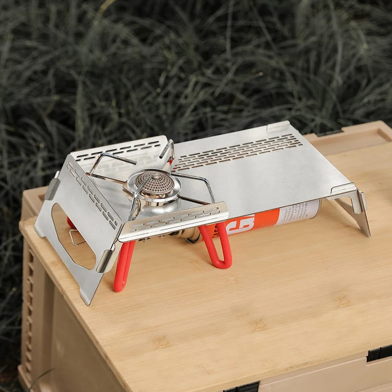 Table de Camping en acier inoxydable Portable extérieur pique-nique barbecue isolation thermique bureau pliant trois côtés pare-brise four Sedk