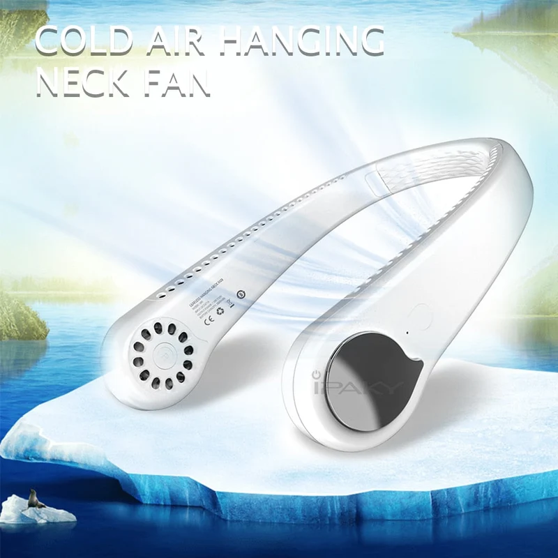 Ventilateur de cou de refroidissement par air d'été ventilateur de cou suspendu sans feuilles ventilateur sans lame USB Rechargeable ventilateurs de tour de cou refroidisseur d'air