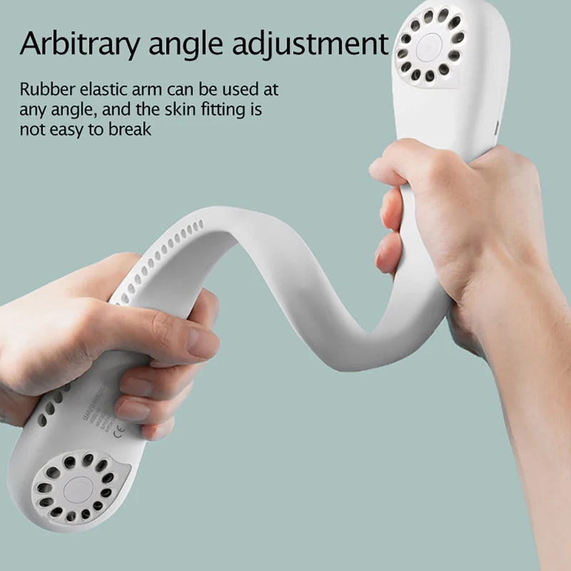 Ventilateur de cou de refroidissement par air d'été ventilateur de cou suspendu sans feuilles ventilateur sans lame USB Rechargeable ventilateurs de tour de cou refroidisseur d'air