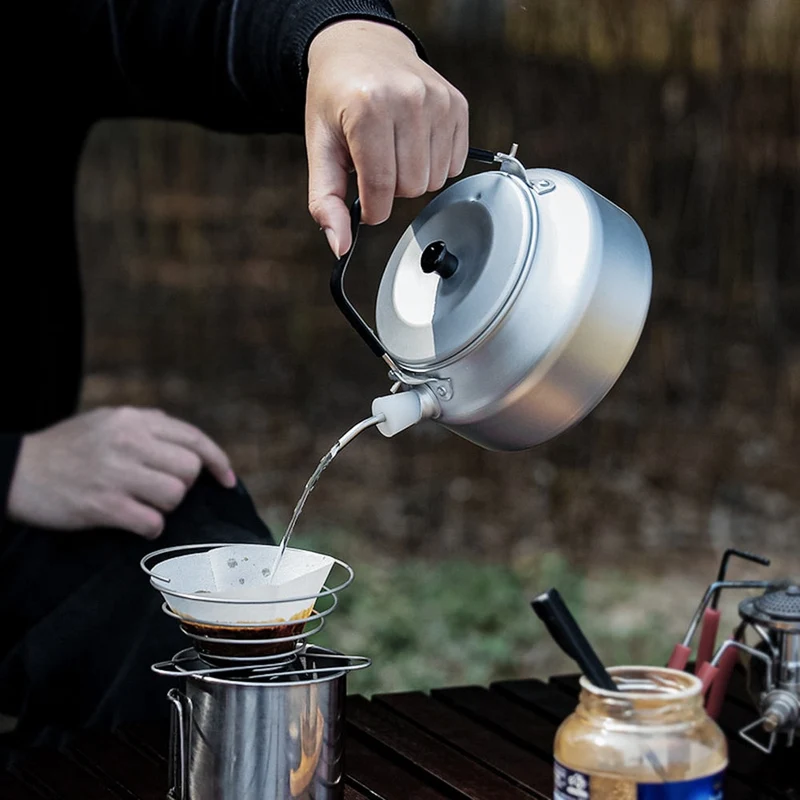 800 ml extérieur léger en aluminium Camping théière bouilloire cafetière bouilloire extérieure pour Camping randonnée sac à dos