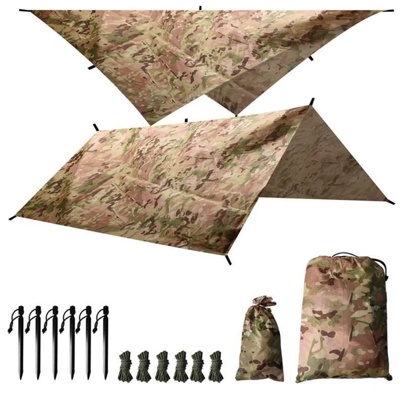 Auvent touristique auvent bâche simple tente ombre abri coupe-vent étanche Camping bâche auvent tapis accessoires Kits