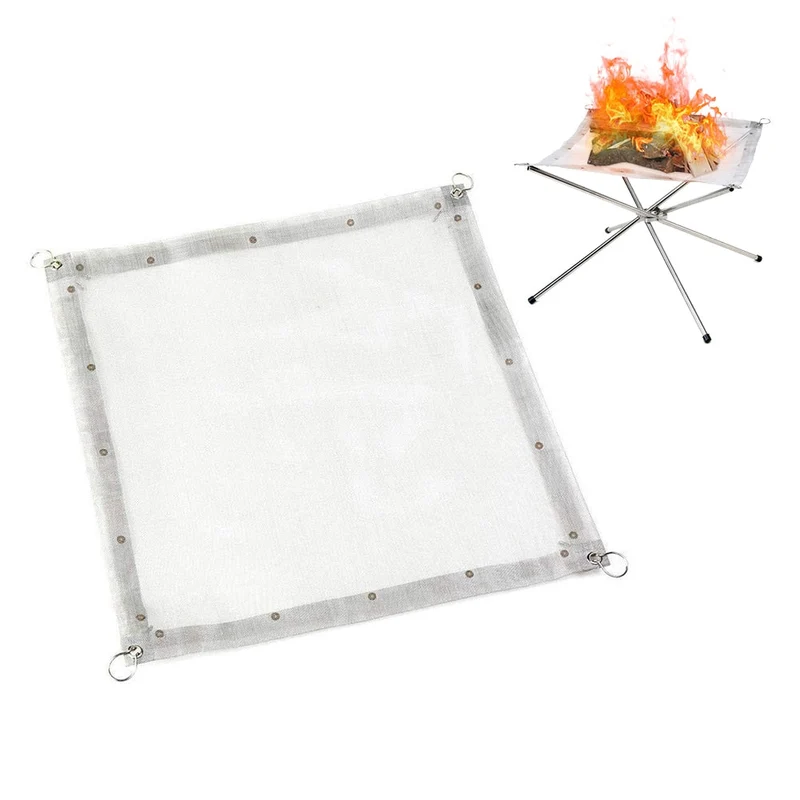 Pliant extérieur feu de camp cadre support gril Portable Barbecue poêle en acier inoxydable chauffage maille foyer pour Camping