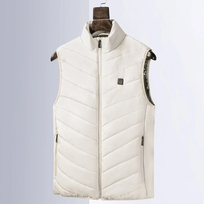 Hommes femmes unisexe intelligent électrique gilet chauffant col montant hiver thermique USB veste chauffante Sports de plein air vêtements chauds