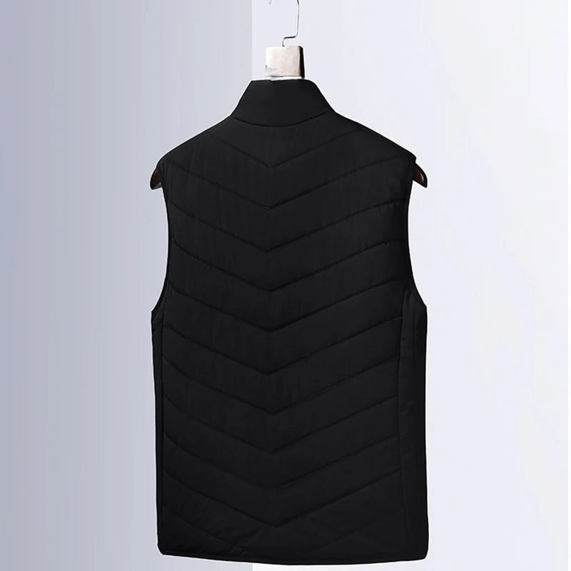 Hommes femmes unisexe intelligent électrique gilet chauffant col montant hiver thermique USB veste chauffante Sports de plein air vêtements chauds
