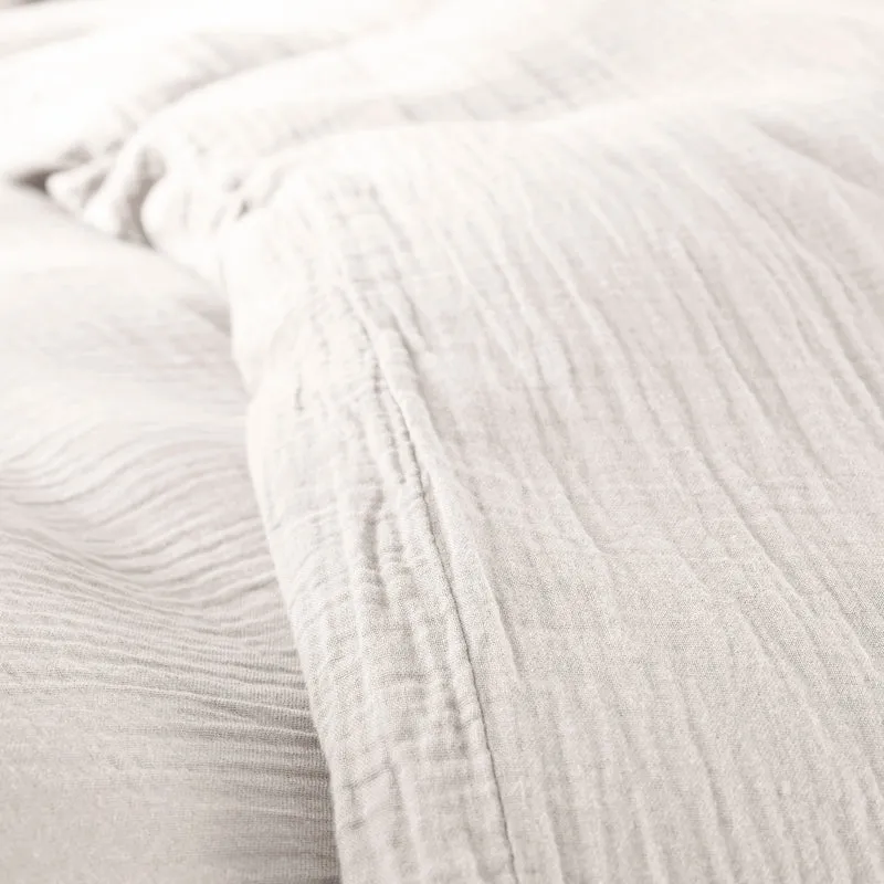 Pack 2 pièces Housse de couette - 140x200cm + 1 taie d'oreiller 65X65cm gaze de coton Neige
