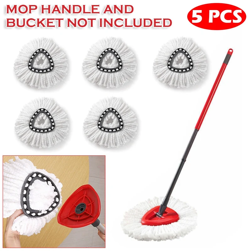 5 pièces/lot microfibre tête de vadrouille remplacement recharge vadrouille chiffon tampons réutilisable nettoyage de sol lavable remplacer tête de vadrouille pour Vileda