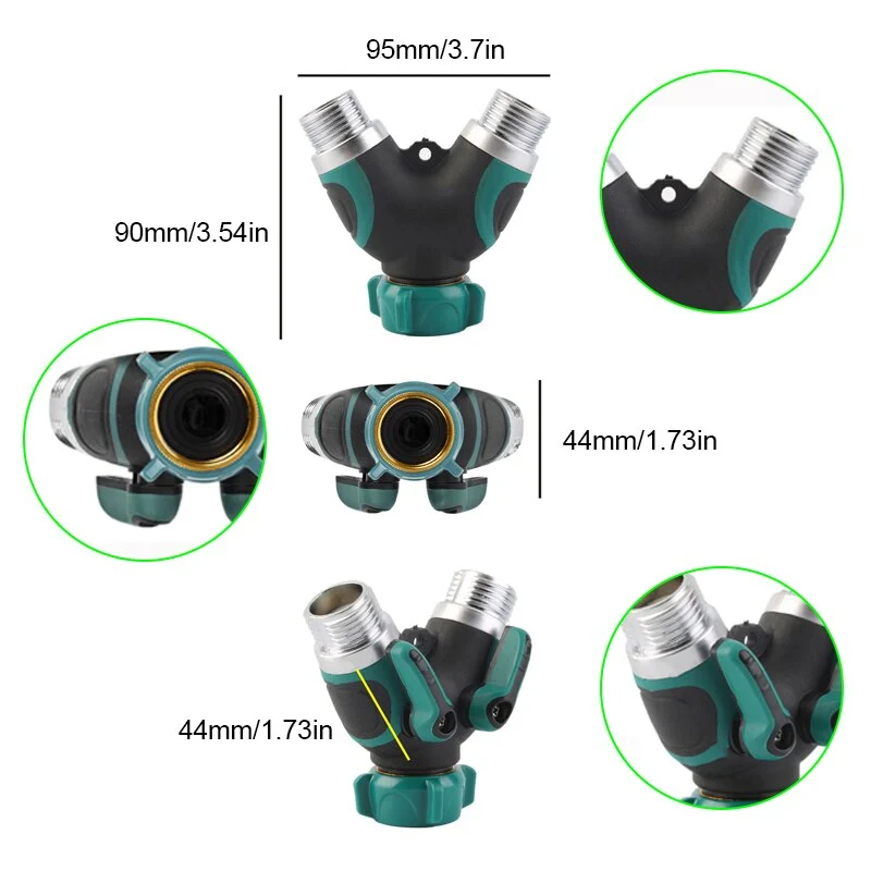 3/4 pouce Vanne D'eau Tuyau Séparateur De Tuyau 2 Voies Dispositifs De Robinet pour L'irrigation Y-Type Robinet Arrosage Connecteur Distributeur Outil De Jardin