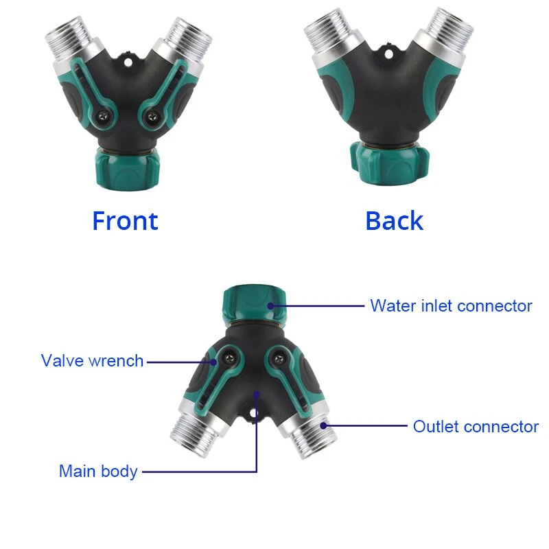 3/4 pouce Vanne D'eau Tuyau Séparateur De Tuyau 2 Voies Dispositifs De Robinet pour L'irrigation Y-Type Robinet Arrosage Connecteur Distributeur Outil De Jardin