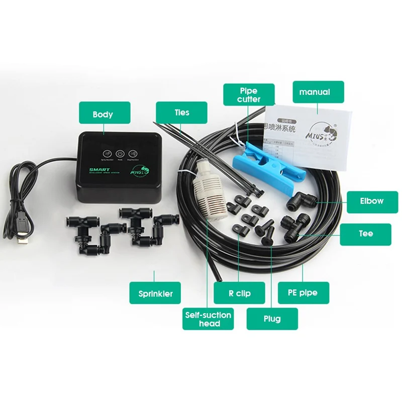 Pulvérisateur d'eau intelligent minuterie automatique Kit de système de pulvérisation de forêt tropicale humide Irrigation automatique arrosage serres arroseur de jardin