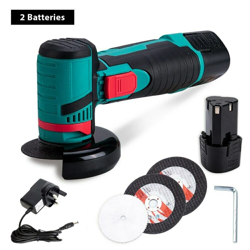 12V 500W meuleuse d'angle sans brosse Mini coupeur sans fil meulage coupe métal bois polissage Machine outil électrique avec 2 Batteries