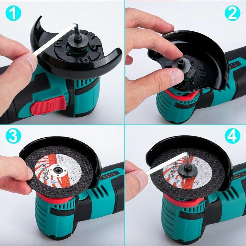 12V 500W meuleuse d'angle sans brosse Mini coupeur sans fil meulage coupe métal bois polissage Machine outil électrique avec 2 Batteries