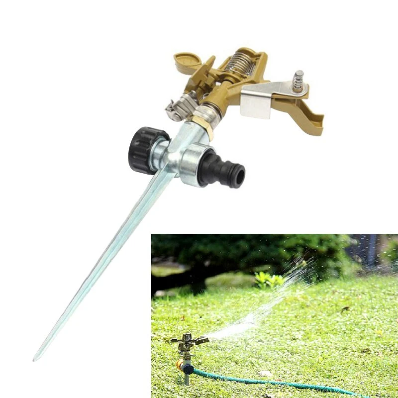 Pulvérisateur d'irrigation rotatif à 360 degrés arroseur arrosage automatique jardin buse d'eau pulvérisateur à impulsions pointe en métal outils de jardin