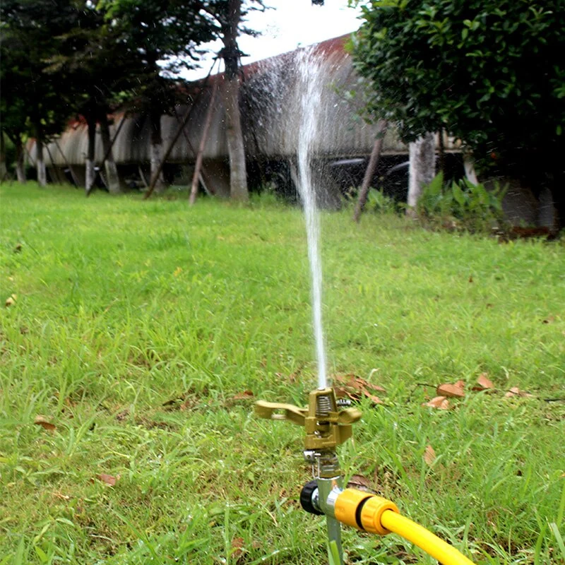 Pulvérisateur d'irrigation rotatif à 360 degrés arroseur arrosage automatique jardin buse d'eau pulvérisateur à impulsions pointe en métal outils de jardin